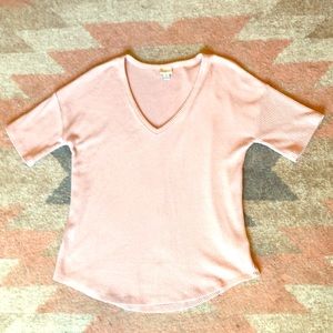 a new day Oversized Ribbed Tee | Rose Pink
